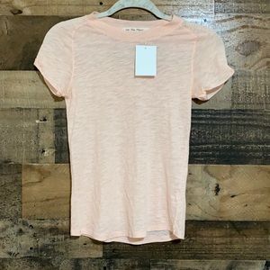 Free People Peach Orange Plain Tee
